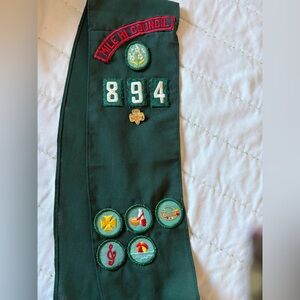Vintage Girl Scouts Green Sash